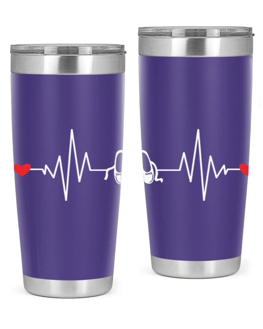 Dance Girl Heat Beat Ballet Tumbler in stainless steel with a vibrant ballet-themed design, perfect for keeping drinks hot or cold.