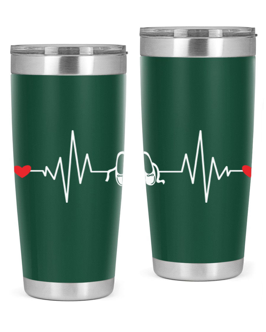 Dance Girl Heat Beat Ballet Tumbler in stainless steel with a vibrant ballet-themed design, perfect for keeping drinks hot or cold.