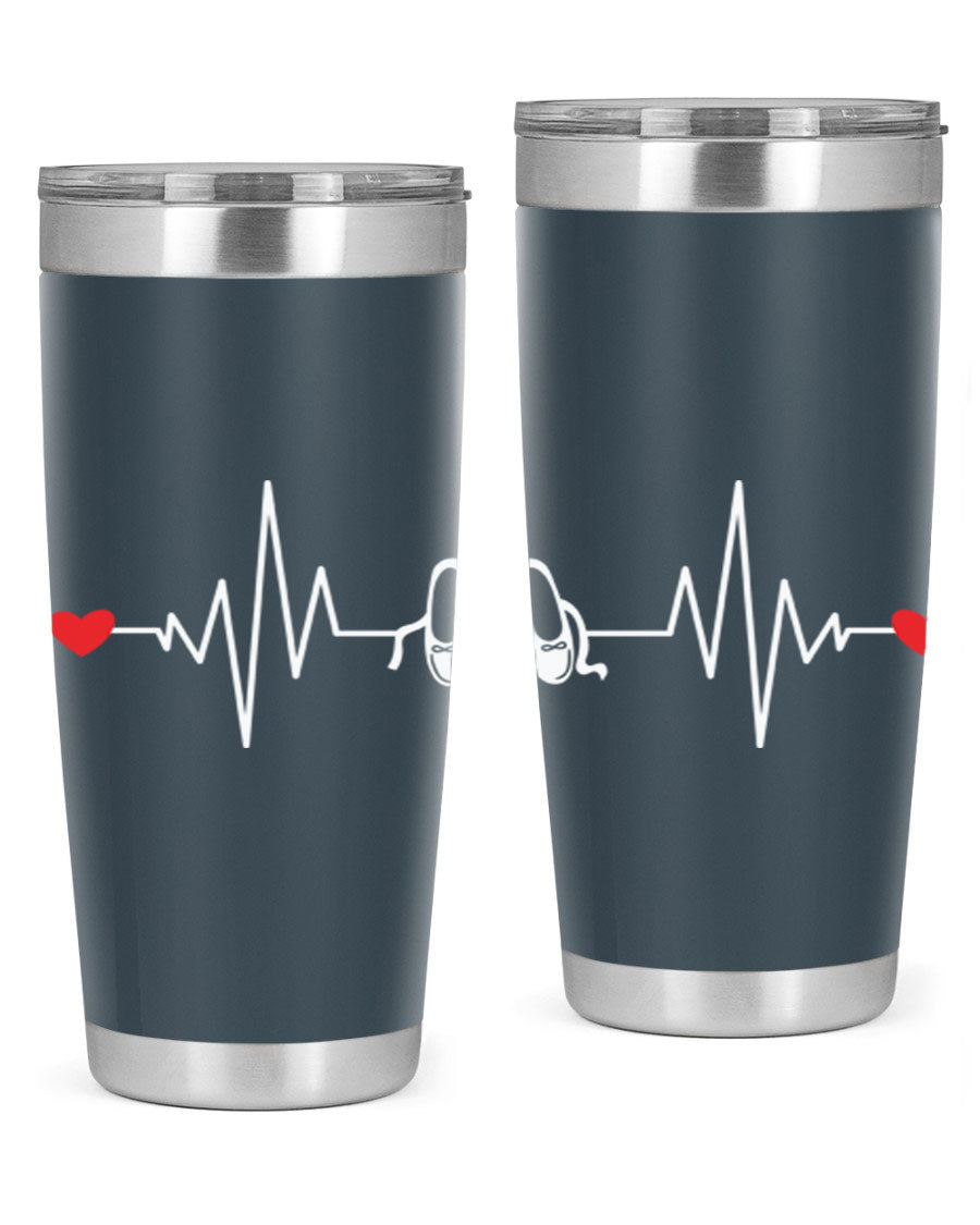 Dance Girl Heat Beat Ballet Tumbler in stainless steel with a vibrant ballet-themed design, perfect for keeping drinks hot or cold.