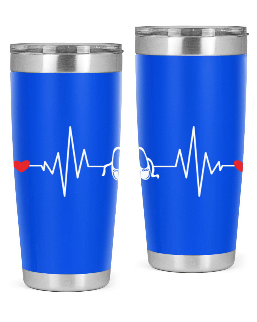 Dance Girl Heat Beat Ballet Tumbler in stainless steel with a vibrant ballet-themed design, perfect for keeping drinks hot or cold.