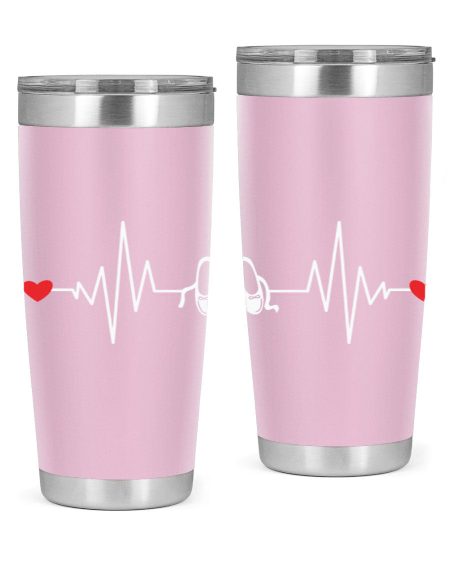 Dance Girl Heat Beat Ballet Tumbler in stainless steel with a vibrant ballet-themed design, perfect for keeping drinks hot or cold.