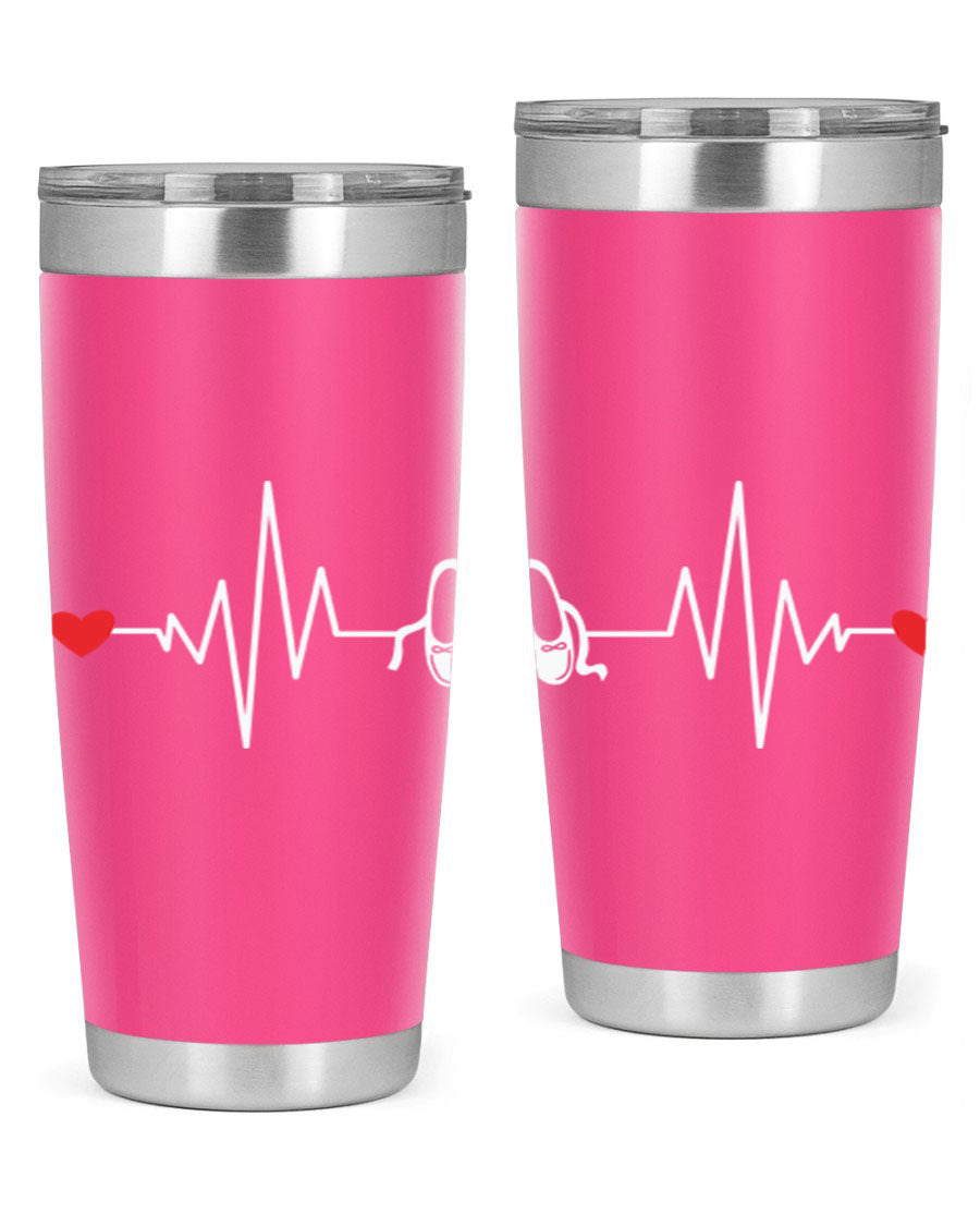Dance Girl Heat Beat Ballet Tumbler in stainless steel with a vibrant ballet-themed design, perfect for keeping drinks hot or cold.