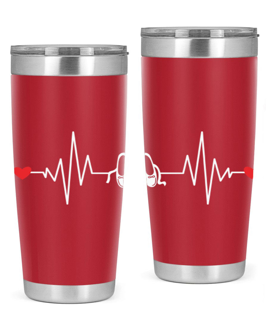 Dance Girl Heat Beat Ballet Tumbler in stainless steel with a vibrant ballet-themed design, perfect for keeping drinks hot or cold.