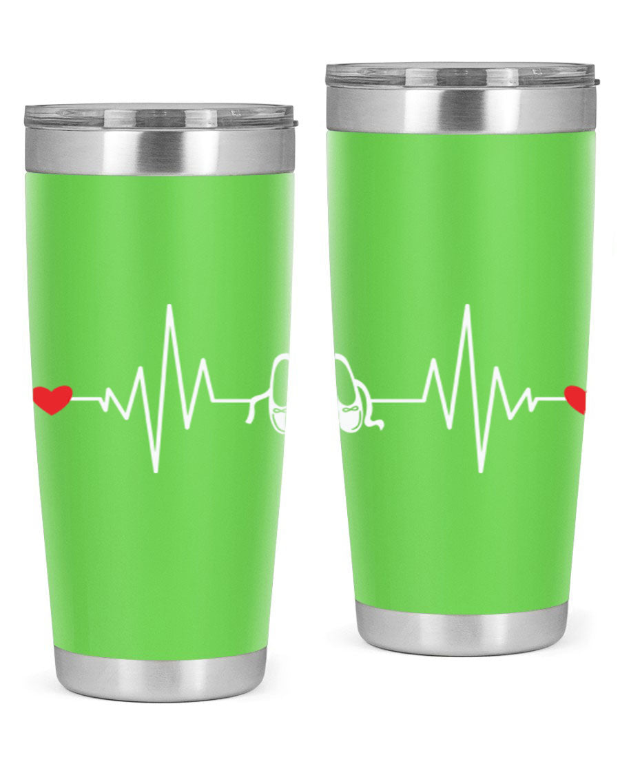 Dance Girl Heat Beat Ballet Tumbler in stainless steel with a vibrant ballet-themed design, perfect for keeping drinks hot or cold.