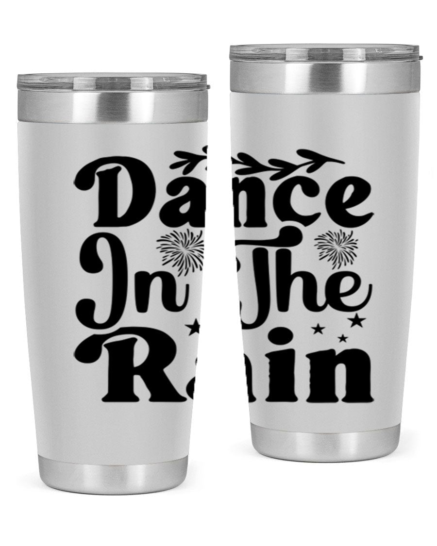 Dance In The Rain 115# Tumbler, a stylish 20oz double wall vacuum stainless steel tumbler with copper lining and a drink-thru lid.