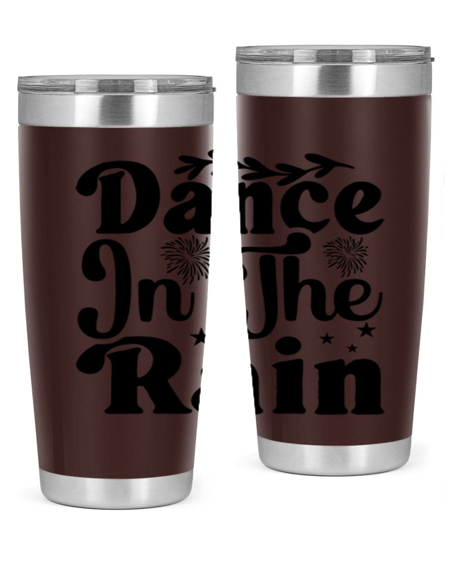 Dance In The Rain 115# Tumbler, a stylish 20oz double wall vacuum stainless steel tumbler with copper lining and a drink-thru lid.