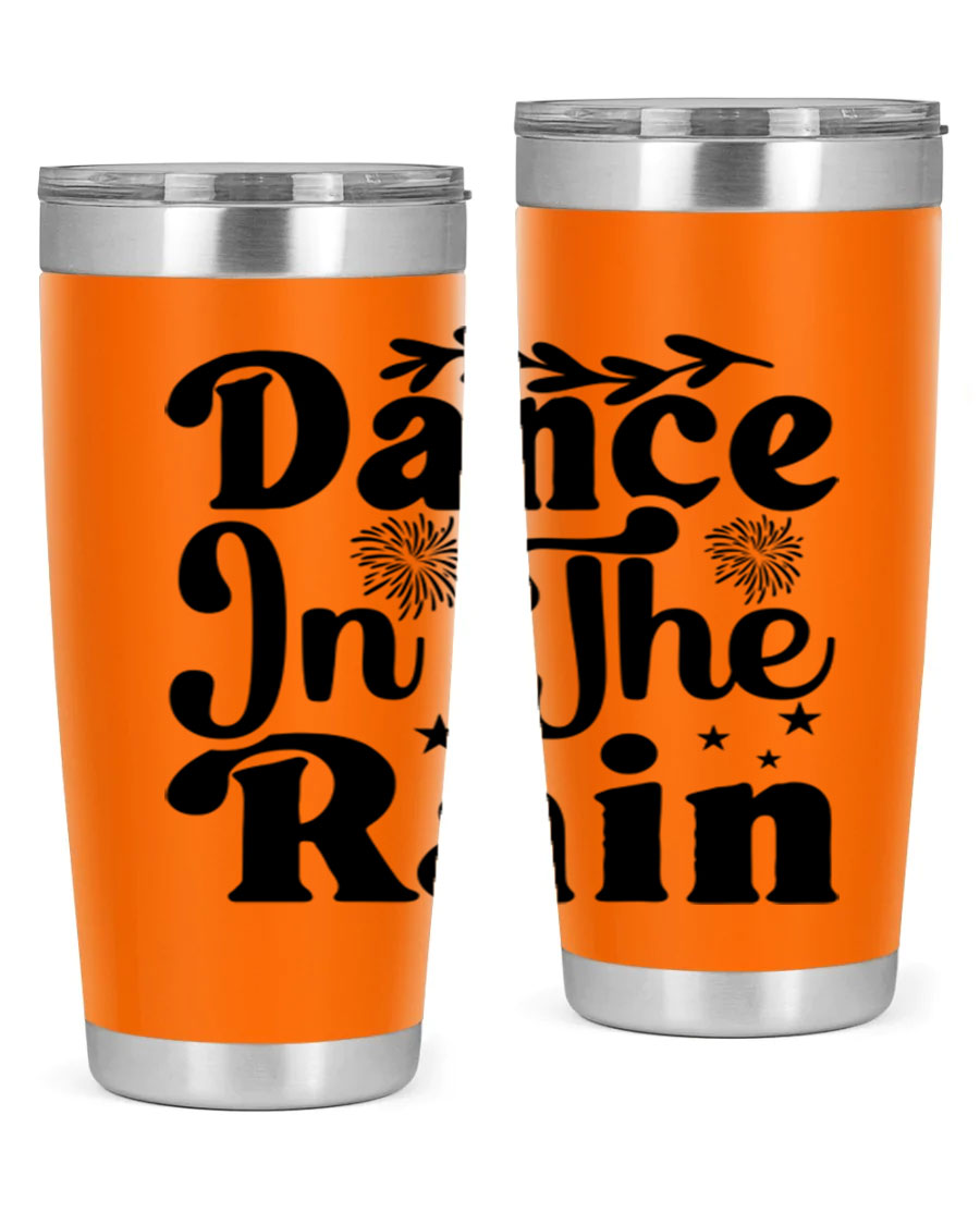 Dance In The Rain 115# Tumbler, a stylish 20oz double wall vacuum stainless steel tumbler with copper lining and a drink-thru lid.