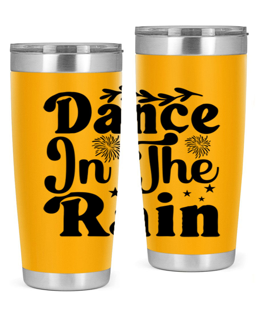 Dance In The Rain 115# Tumbler, a stylish 20oz double wall vacuum stainless steel tumbler with copper lining and a drink-thru lid.