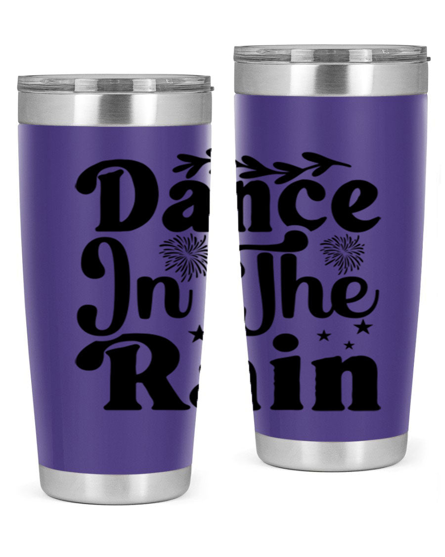 Dance In The Rain 115# Tumbler, a stylish 20oz double wall vacuum stainless steel tumbler with copper lining and a drink-thru lid.