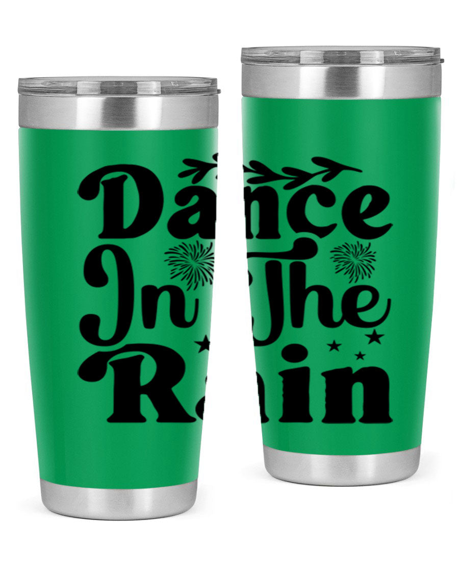 Dance In The Rain 115# Tumbler, a stylish 20oz double wall vacuum stainless steel tumbler with copper lining and a drink-thru lid.