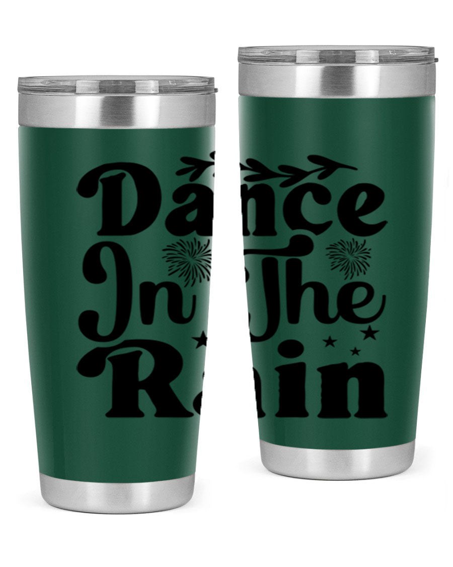 Dance In The Rain 115# Tumbler, a stylish 20oz double wall vacuum stainless steel tumbler with copper lining and a drink-thru lid.