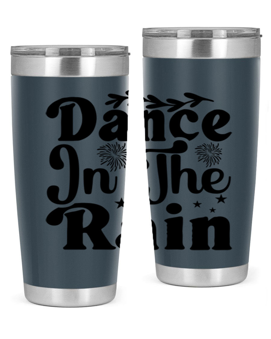 Dance In The Rain 115# Tumbler, a stylish 20oz double wall vacuum stainless steel tumbler with copper lining and a drink-thru lid.