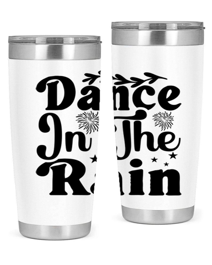Dance In The Rain 115# Tumbler, a stylish 20oz double wall vacuum stainless steel tumbler with copper lining and a drink-thru lid.