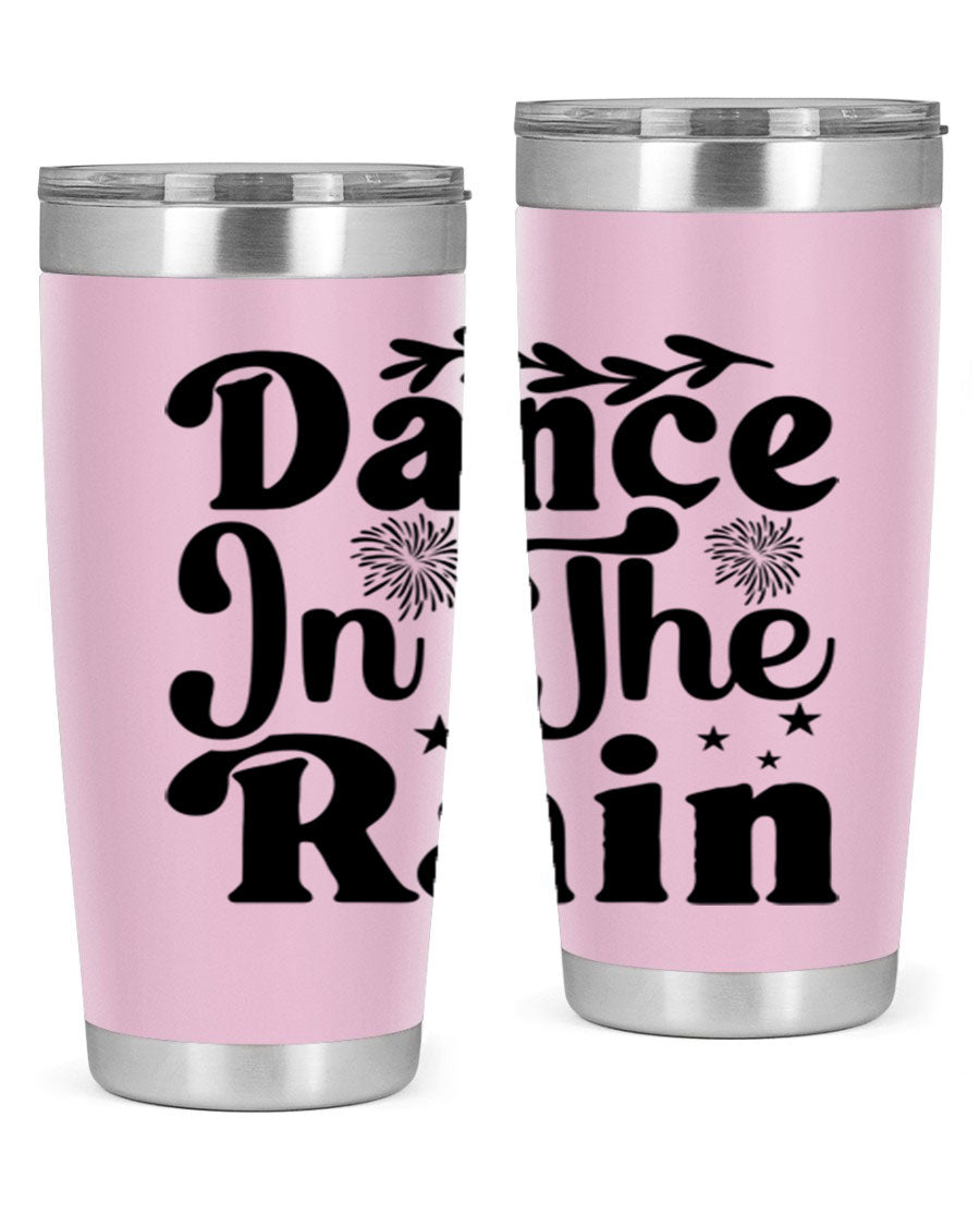 Dance In The Rain 115# Tumbler, a stylish 20oz double wall vacuum stainless steel tumbler with copper lining and a drink-thru lid.