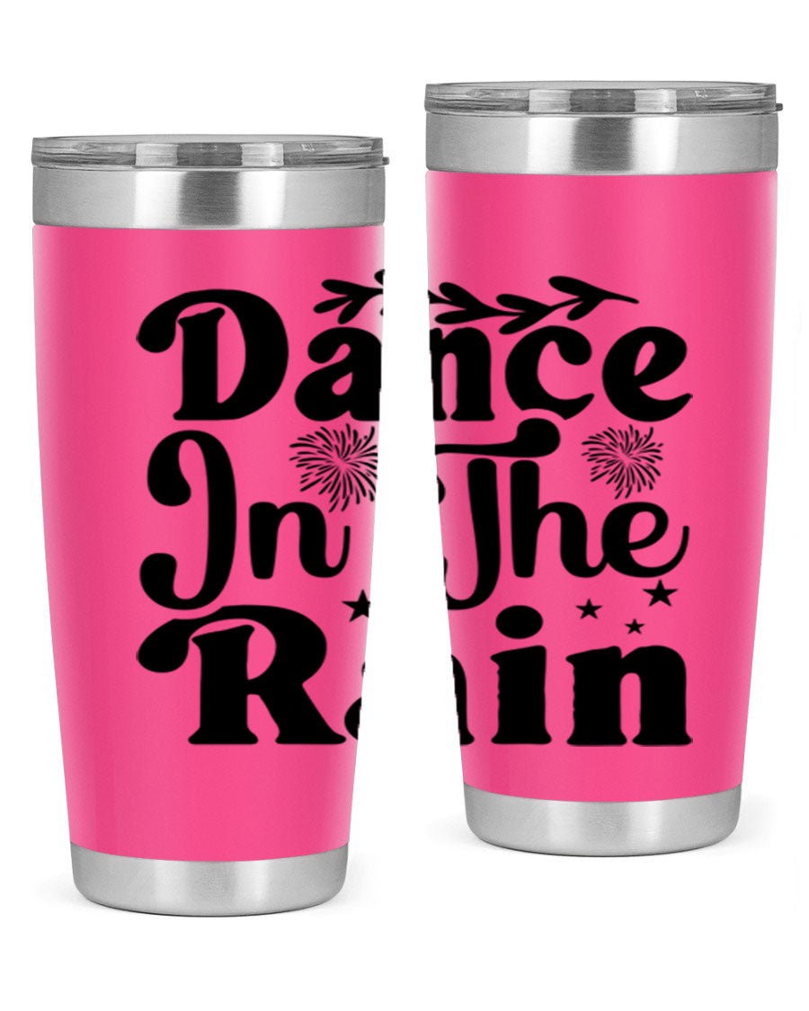 Dance In The Rain 115# Tumbler, a stylish 20oz double wall vacuum stainless steel tumbler with copper lining and a drink-thru lid.