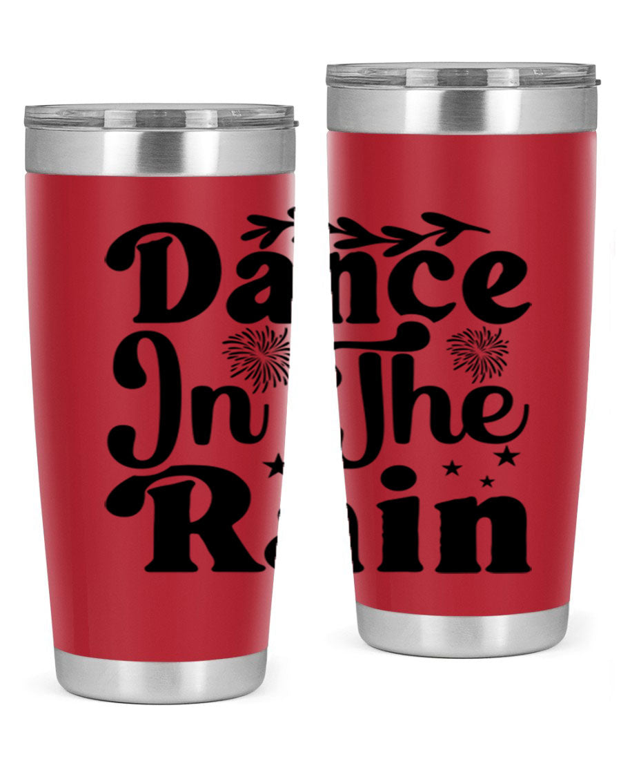 Dance In The Rain 115# Tumbler, a stylish 20oz double wall vacuum stainless steel tumbler with copper lining and a drink-thru lid.
