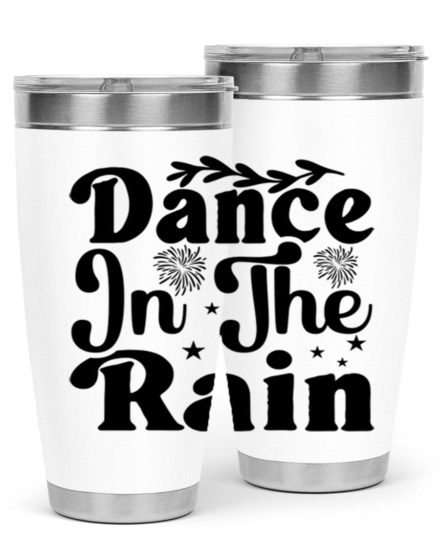 Dance In The Rain 115# Tumbler, a stylish 20oz double wall vacuum stainless steel tumbler with copper lining and a drink-thru lid.
