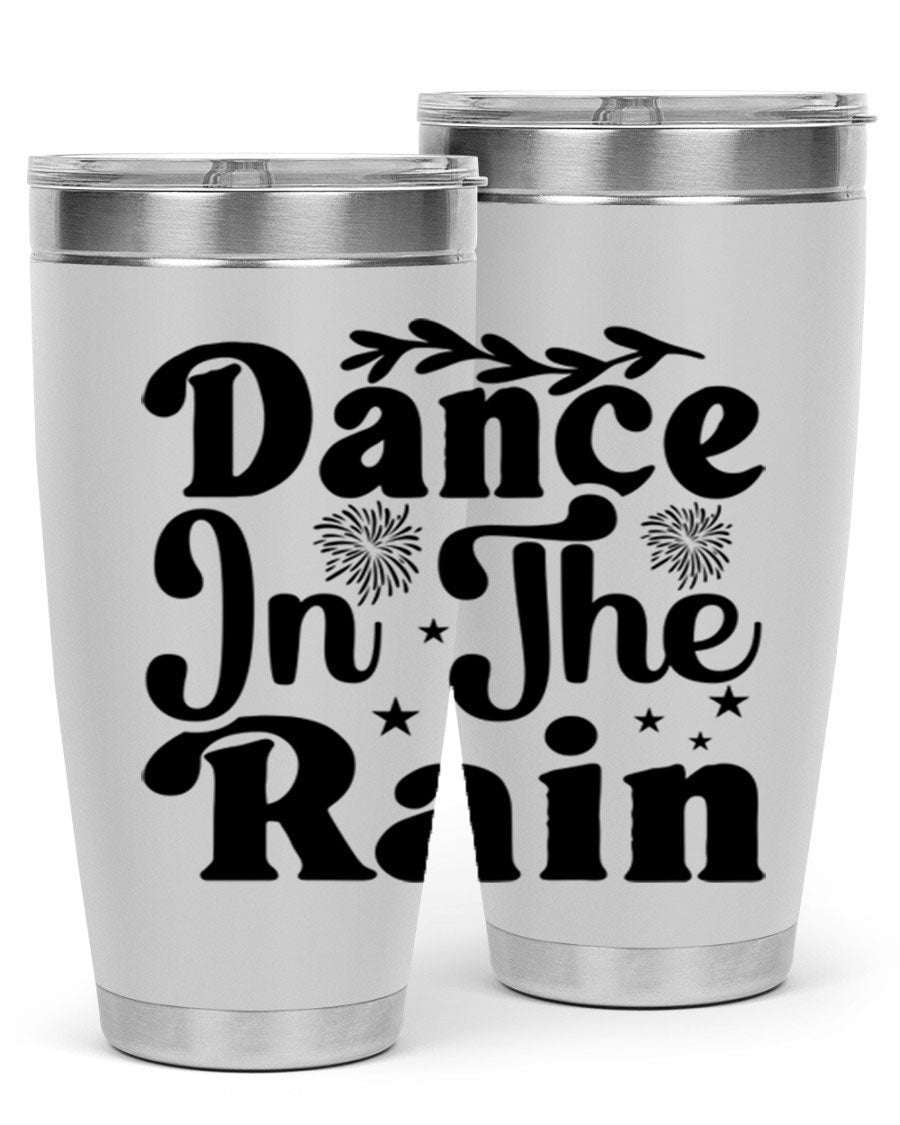 Dance In The Rain 115# Tumbler, a stylish 20oz double wall vacuum stainless steel tumbler with copper lining and a drink-thru lid.