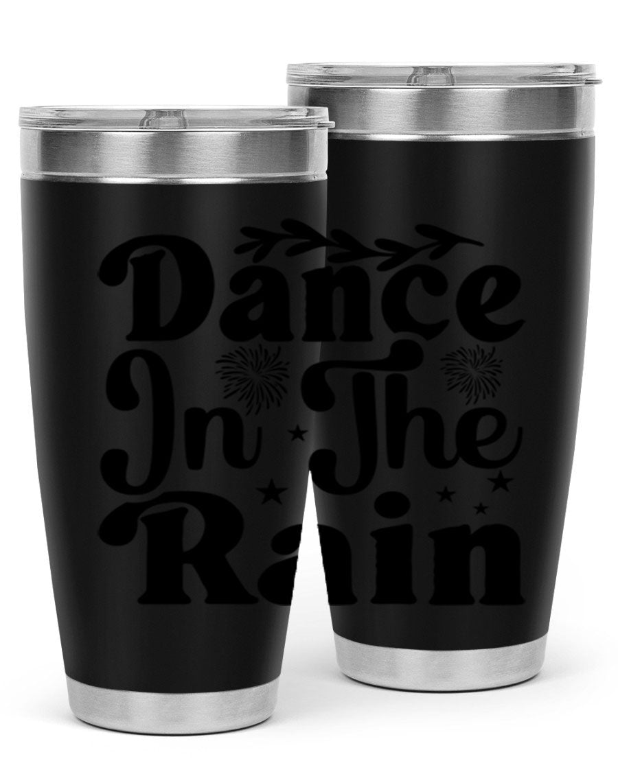Dance In The Rain 115# Tumbler, a stylish 20oz double wall vacuum stainless steel tumbler with copper lining and a drink-thru lid.
