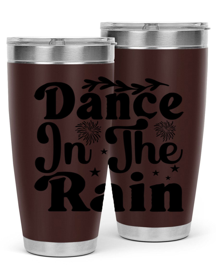 Dance In The Rain 115# Tumbler, a stylish 20oz double wall vacuum stainless steel tumbler with copper lining and a drink-thru lid.