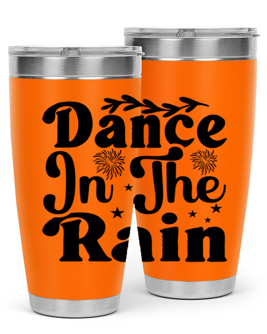 Dance In The Rain 115# Tumbler, a stylish 20oz double wall vacuum stainless steel tumbler with copper lining and a drink-thru lid.