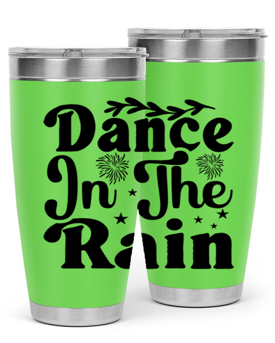 Dance In The Rain 115# Tumbler, a stylish 20oz double wall vacuum stainless steel tumbler with copper lining and a drink-thru lid.