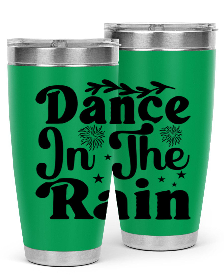Dance In The Rain 115# Tumbler, a stylish 20oz double wall vacuum stainless steel tumbler with copper lining and a drink-thru lid.