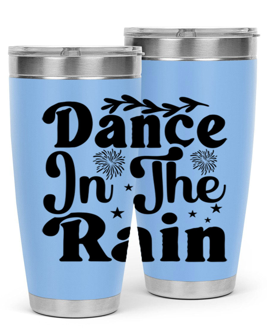 Dance In The Rain 115# Tumbler, a stylish 20oz double wall vacuum stainless steel tumbler with copper lining and a drink-thru lid.