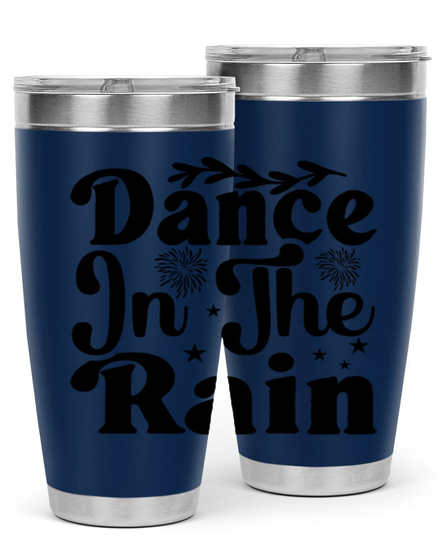 Dance In The Rain 115# Tumbler, a stylish 20oz double wall vacuum stainless steel tumbler with copper lining and a drink-thru lid.