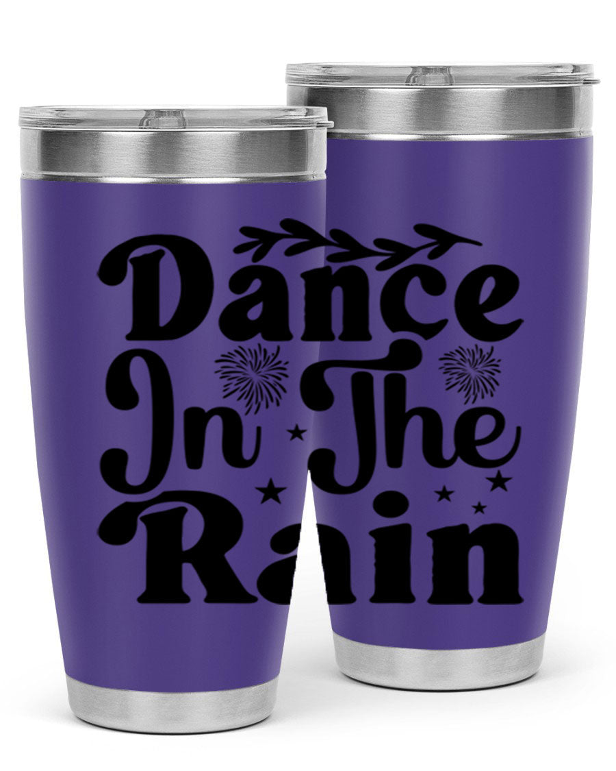 Dance In The Rain 115# Tumbler, a stylish 20oz double wall vacuum stainless steel tumbler with copper lining and a drink-thru lid.