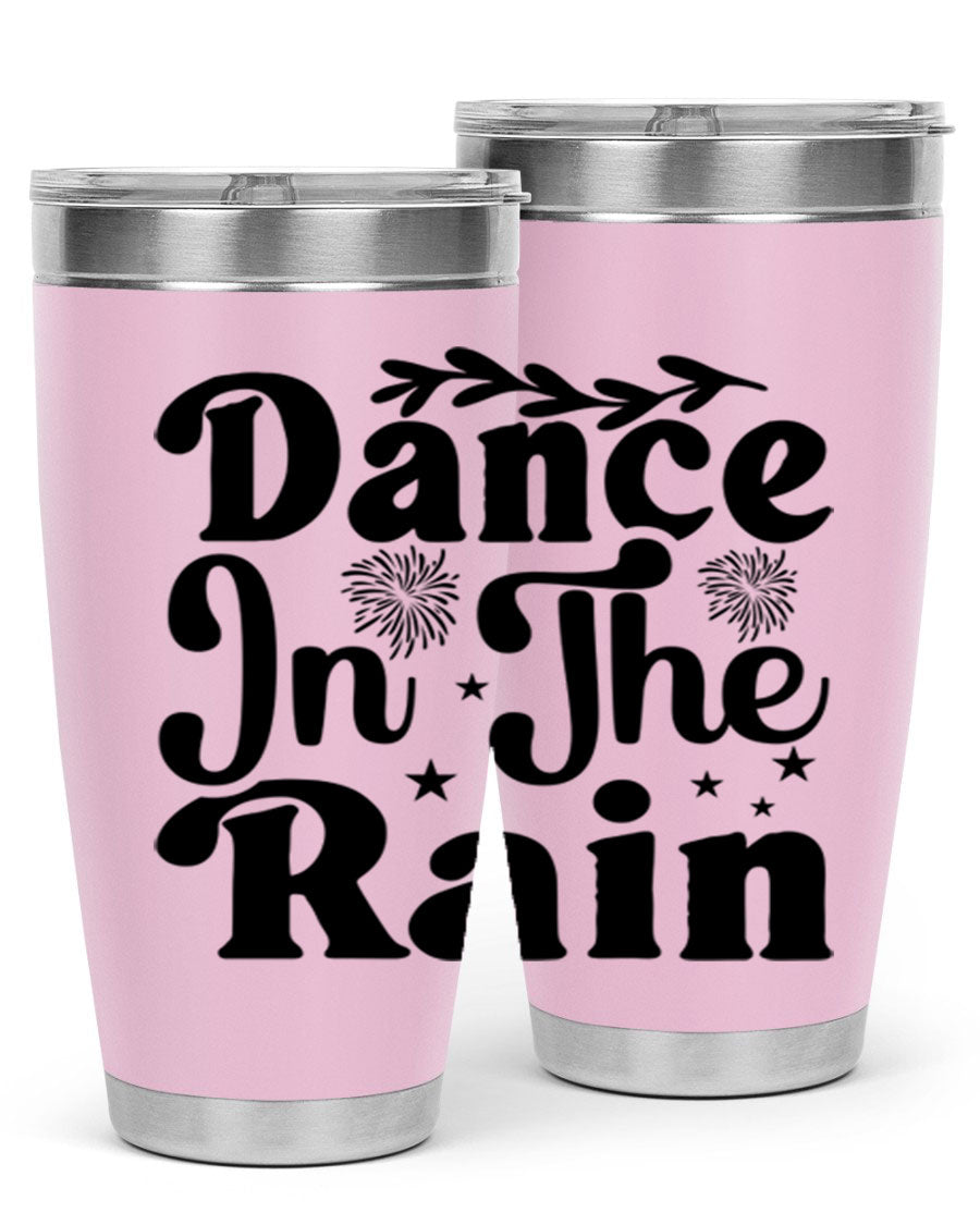 Dance In The Rain 115# Tumbler, a stylish 20oz double wall vacuum stainless steel tumbler with copper lining and a drink-thru lid.