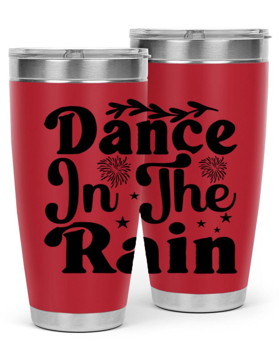 Dance In The Rain 115# Tumbler, a stylish 20oz double wall vacuum stainless steel tumbler with copper lining and a drink-thru lid.