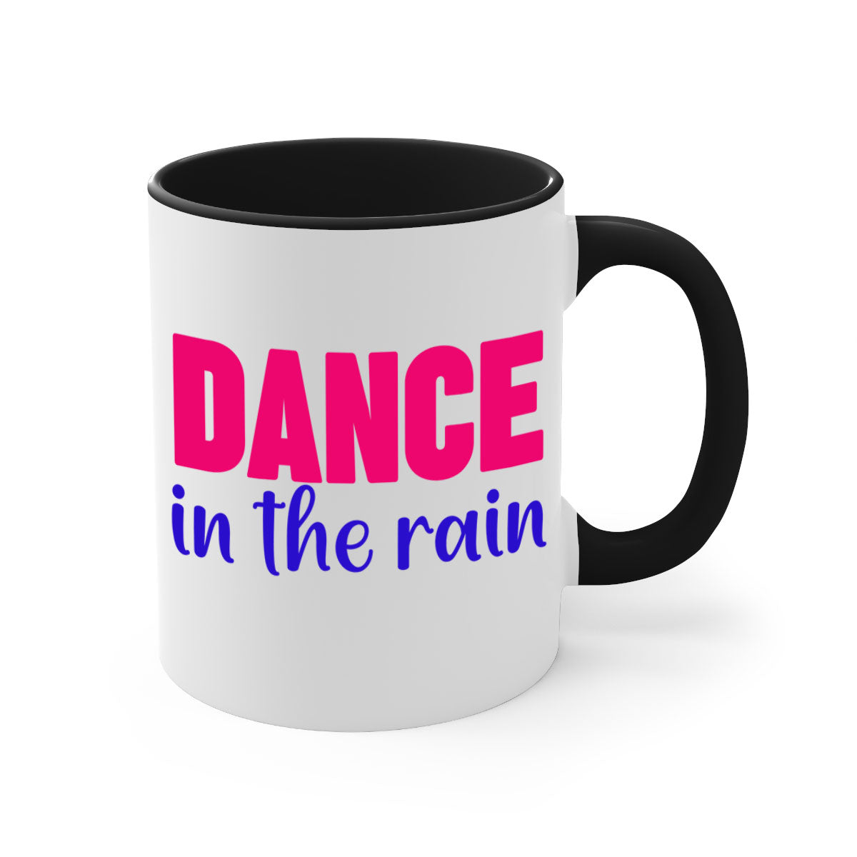 Dance in the Rain 119# Mug featuring a glossy finish, colored handle, and interior, available in five vibrant colors.