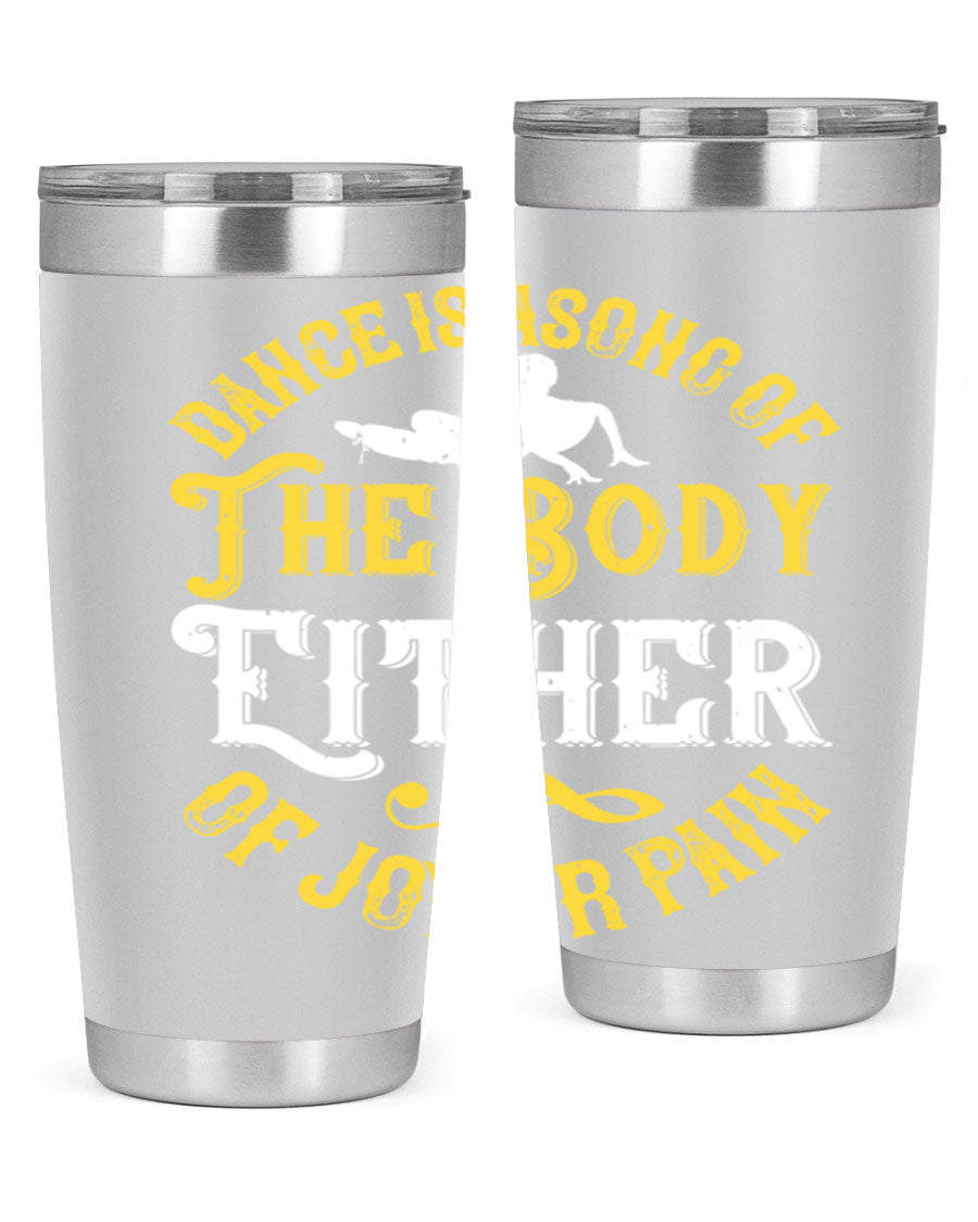 Dance is a song of the body tumbler featuring a sleek stainless steel design, perfect for hot and cold beverages.