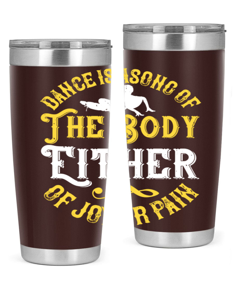 Dance is a song of the body tumbler featuring a sleek stainless steel design, perfect for hot and cold beverages.