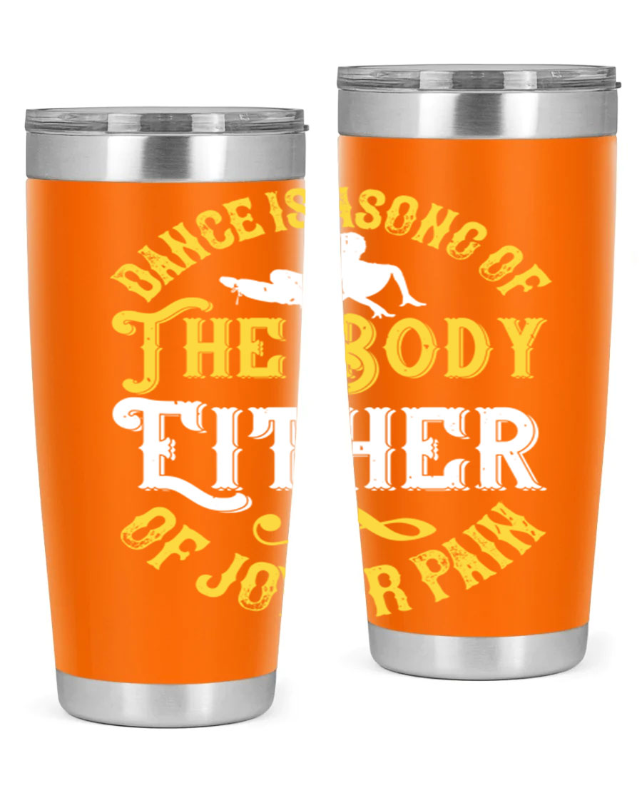 Dance is a song of the body tumbler featuring a sleek stainless steel design, perfect for hot and cold beverages.