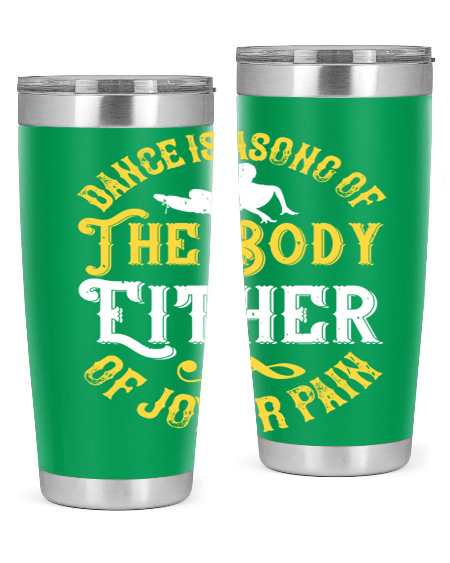 Dance is a song of the body tumbler featuring a sleek stainless steel design, perfect for hot and cold beverages.