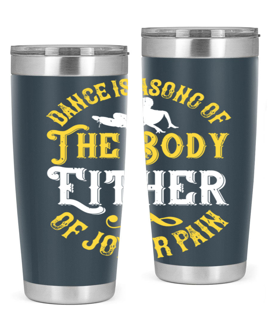 Dance is a song of the body tumbler featuring a sleek stainless steel design, perfect for hot and cold beverages.