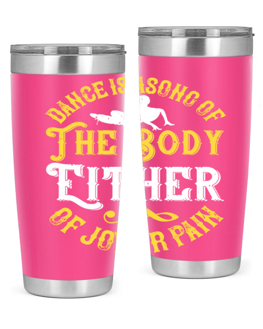 Dance is a song of the body tumbler featuring a sleek stainless steel design, perfect for hot and cold beverages.