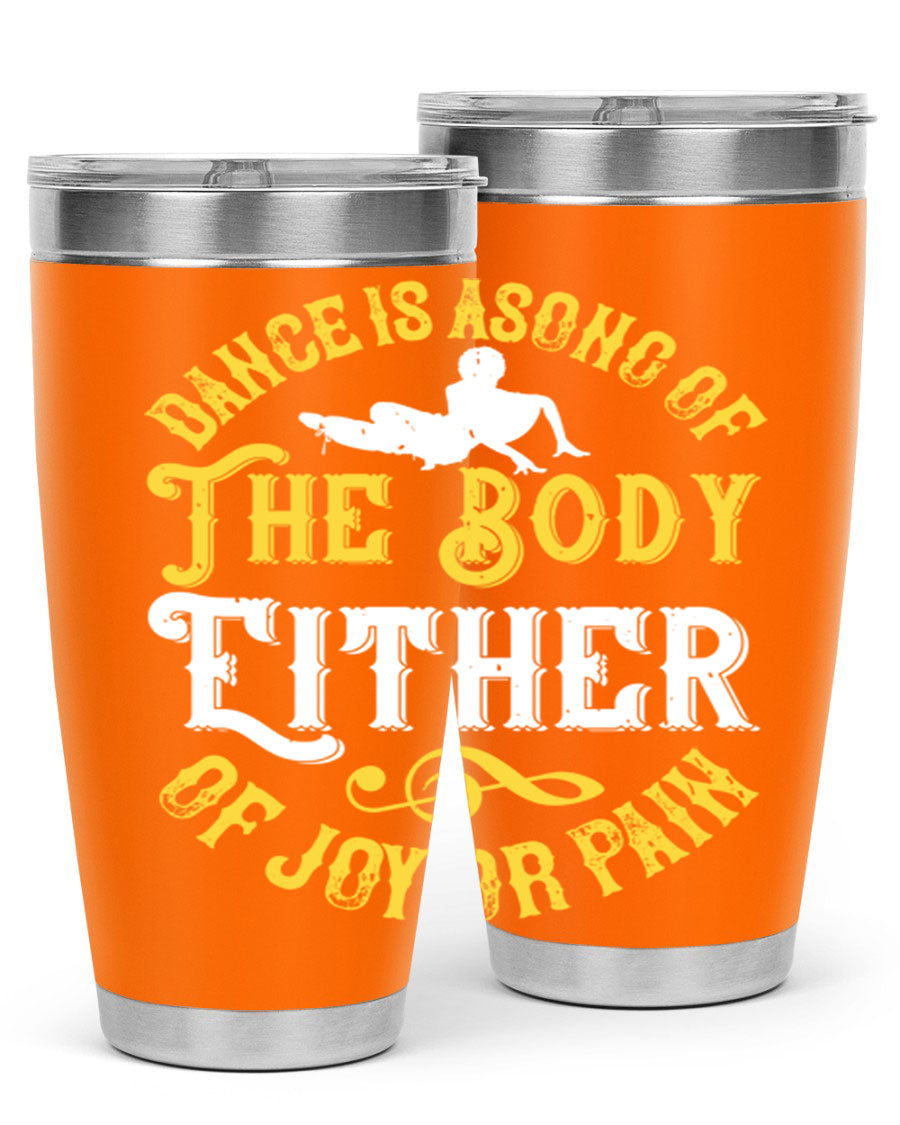 Dance is a song of the body tumbler featuring a sleek stainless steel design, perfect for hot and cold beverages.