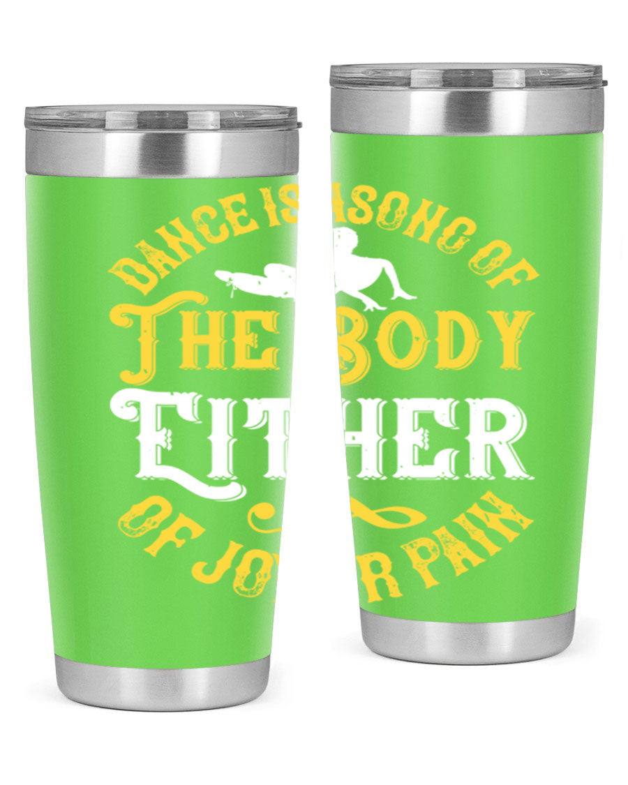 Dance is a song of the body tumbler featuring a sleek stainless steel design, perfect for hot and cold beverages.