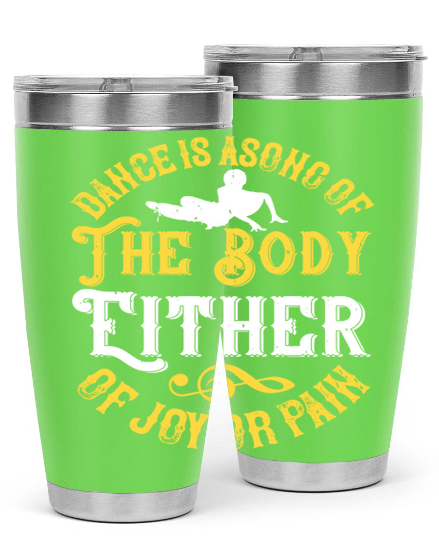 Dance is a song of the body tumbler featuring a sleek stainless steel design, perfect for hot and cold beverages.