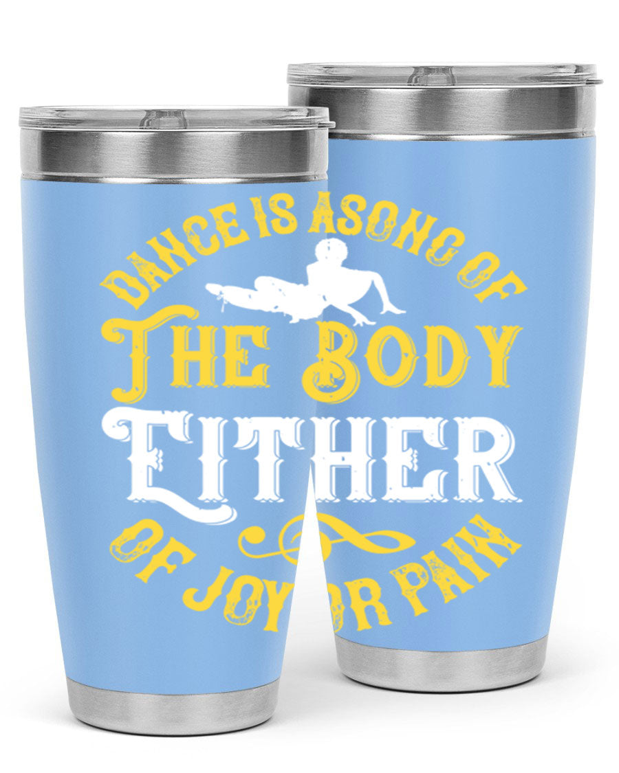 Dance is a song of the body tumbler featuring a sleek stainless steel design, perfect for hot and cold beverages.