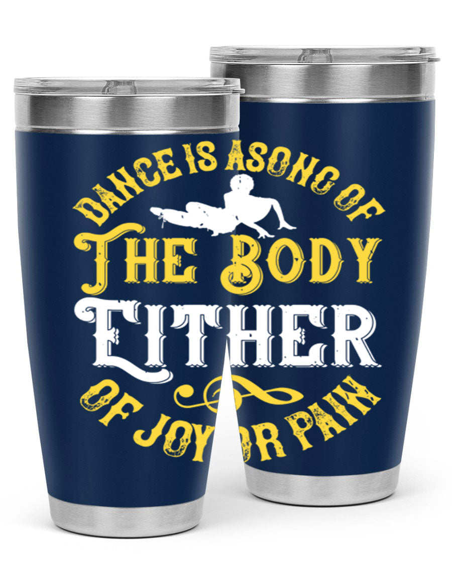 Dance is a song of the body tumbler featuring a sleek stainless steel design, perfect for hot and cold beverages.