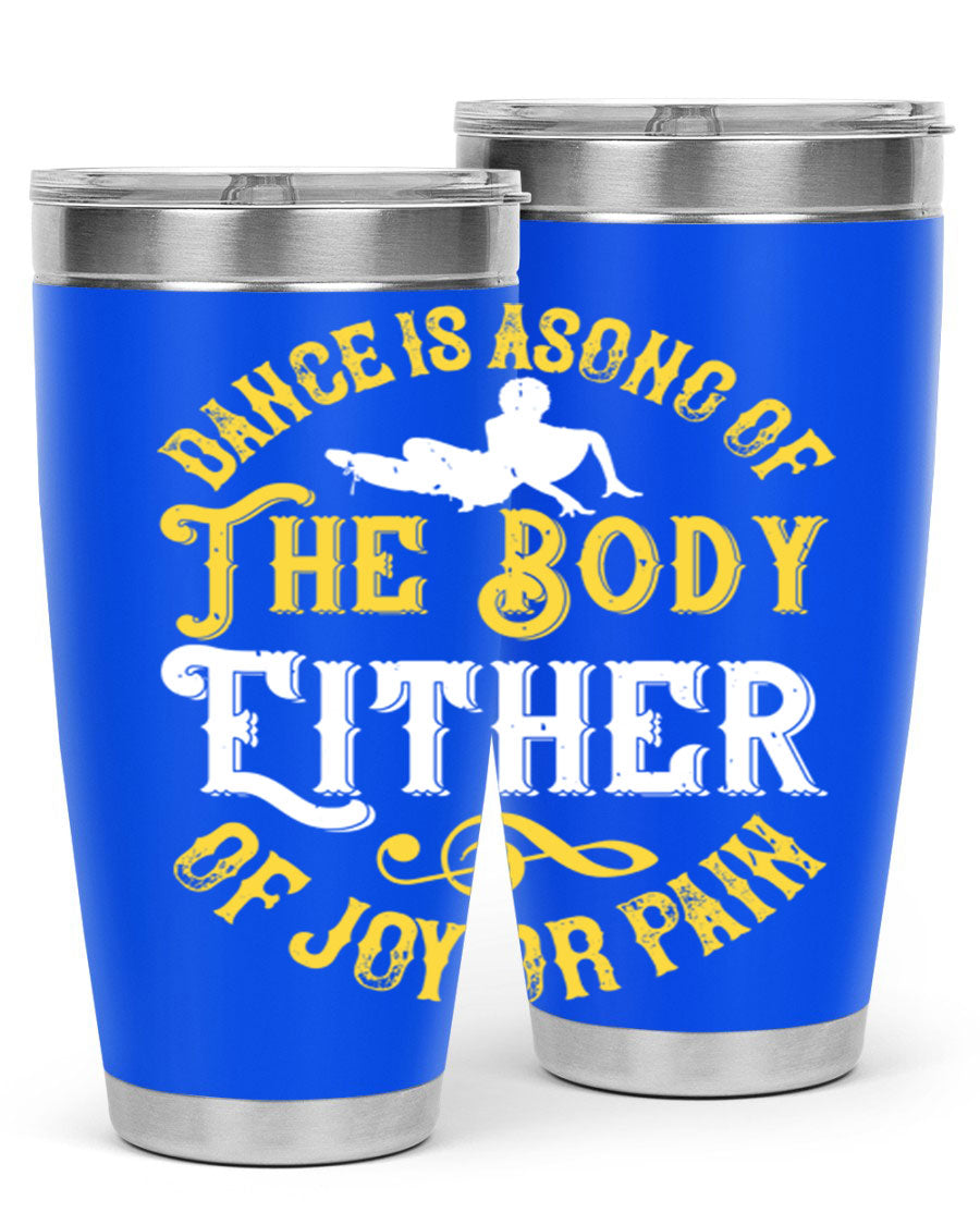 Dance is a song of the body tumbler featuring a sleek stainless steel design, perfect for hot and cold beverages.