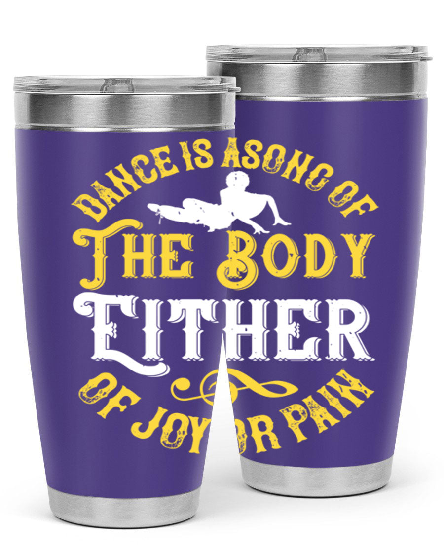 Dance is a song of the body tumbler featuring a sleek stainless steel design, perfect for hot and cold beverages.