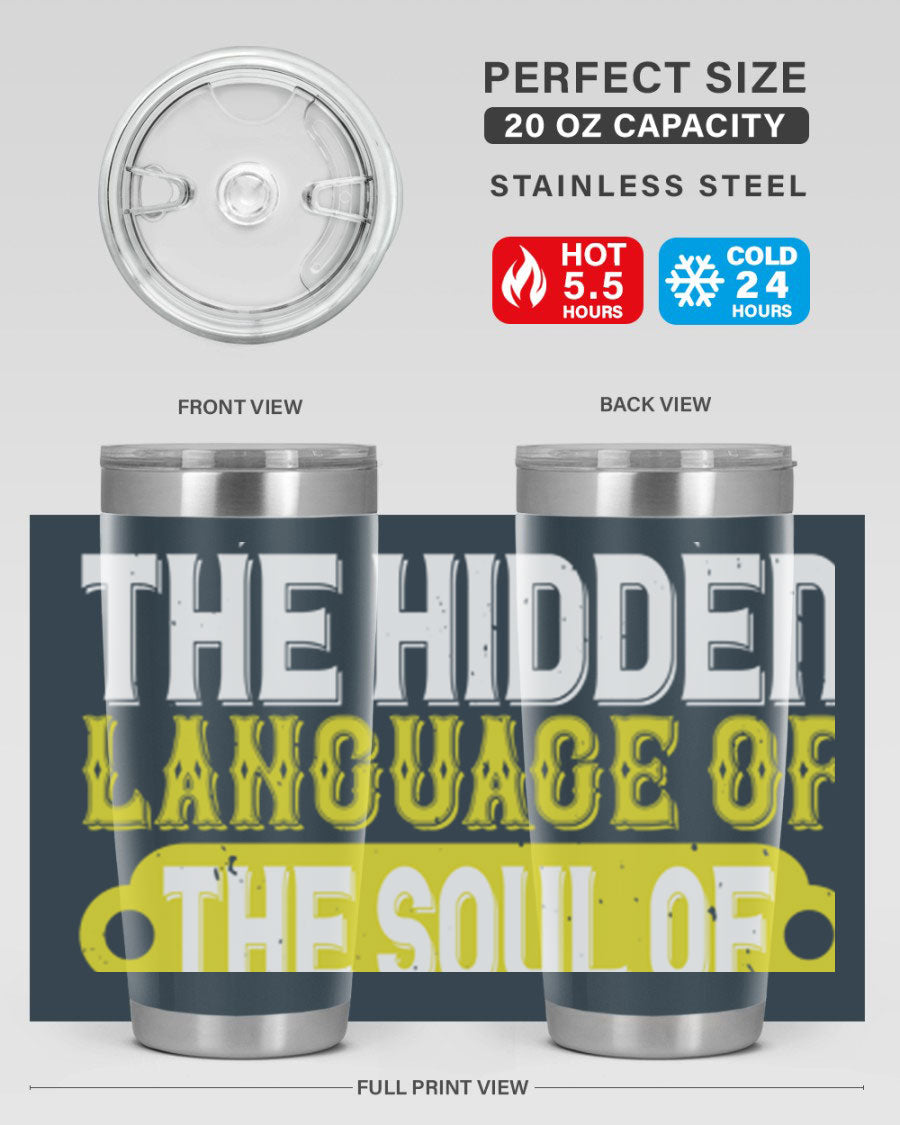 Stylish 20oz and 30oz tumblers featuring a dance theme, made of double wall vacuum stainless steel with copper lining, perfect for hot and cold beverages.