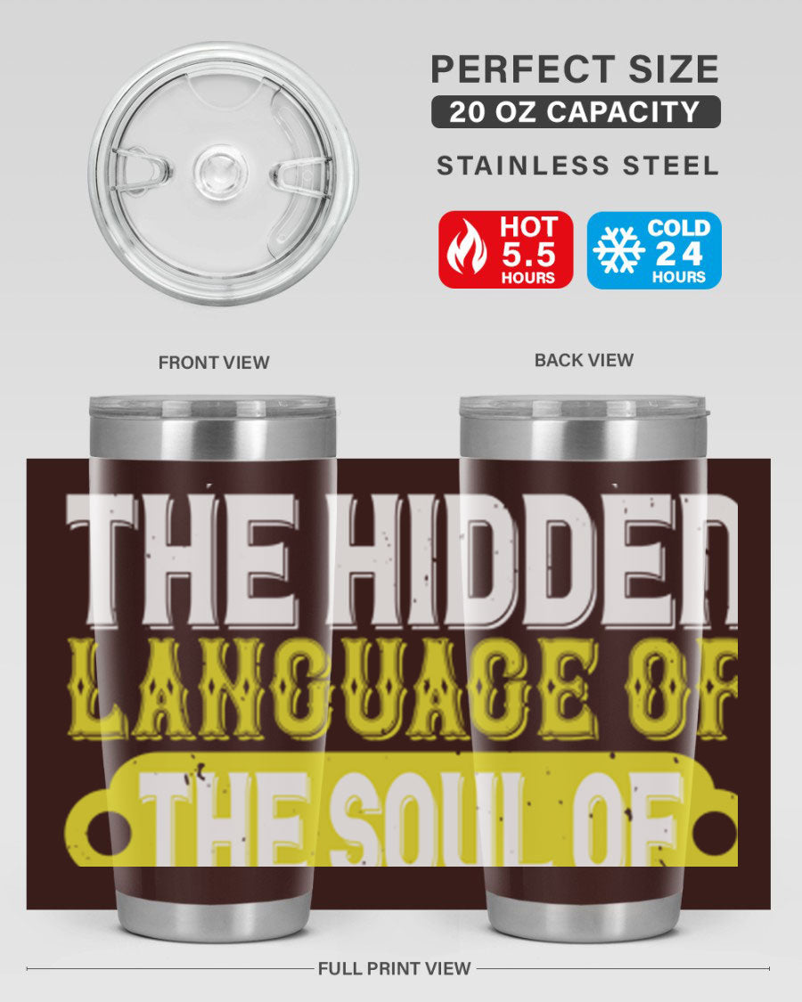 Stylish 20oz and 30oz tumblers featuring a dance theme, made of double wall vacuum stainless steel with copper lining, perfect for hot and cold beverages.