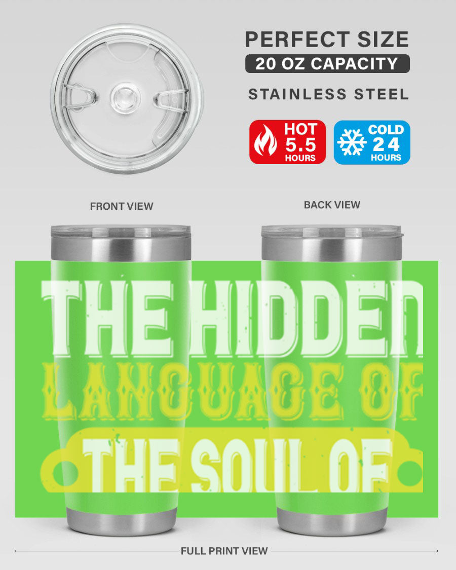 Stylish 20oz and 30oz tumblers featuring a dance theme, made of double wall vacuum stainless steel with copper lining, perfect for hot and cold beverages.