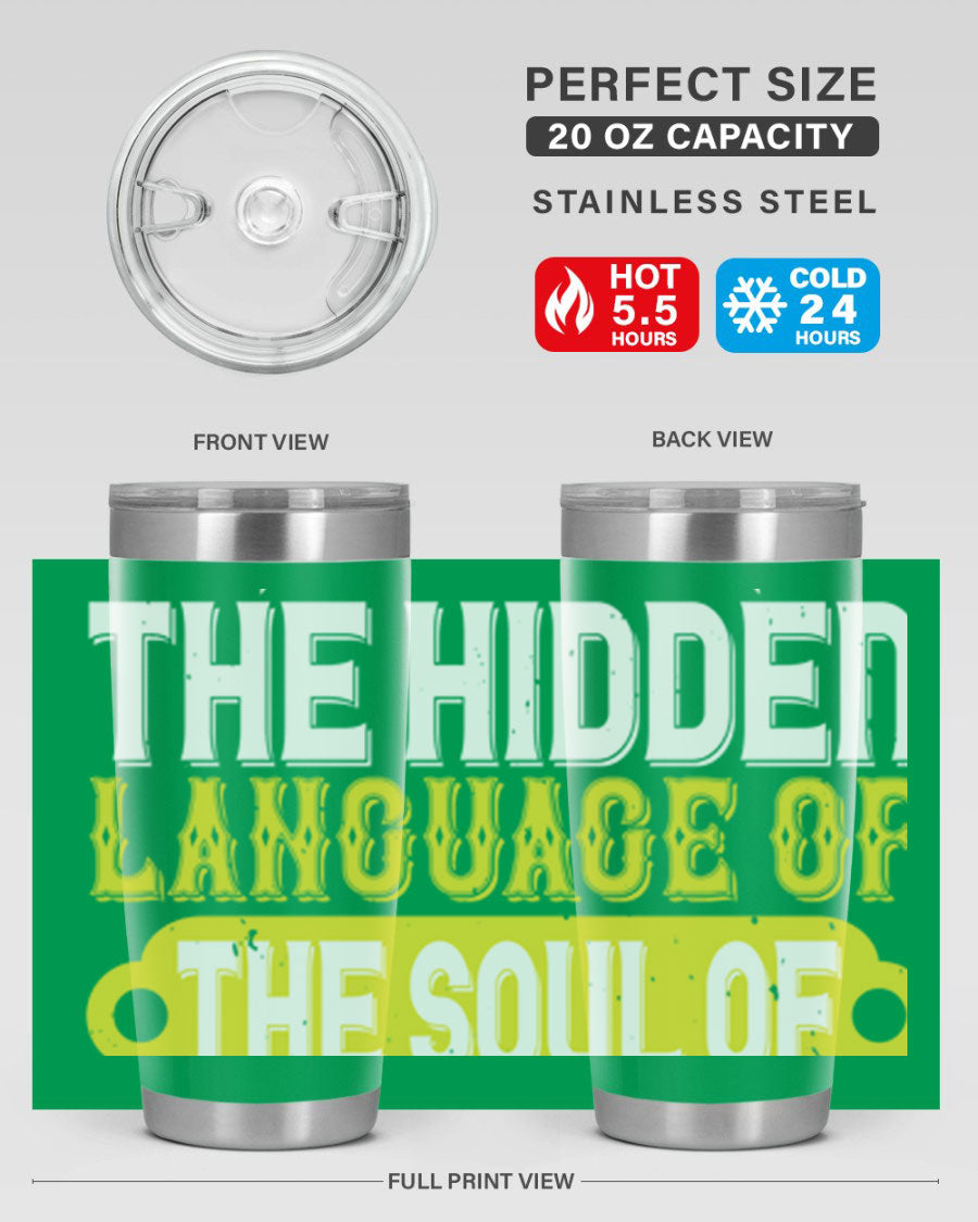 Stylish 20oz and 30oz tumblers featuring a dance theme, made of double wall vacuum stainless steel with copper lining, perfect for hot and cold beverages.